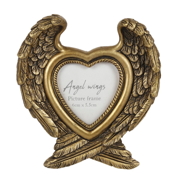 Picture Frame Angel Wings Antiqued Gold effect